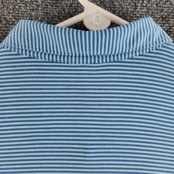 Peter Millar Seaside Polo Shirt Striped Blue XL Stretch Golf Short Sleeve Adult - Picture 11 of 11